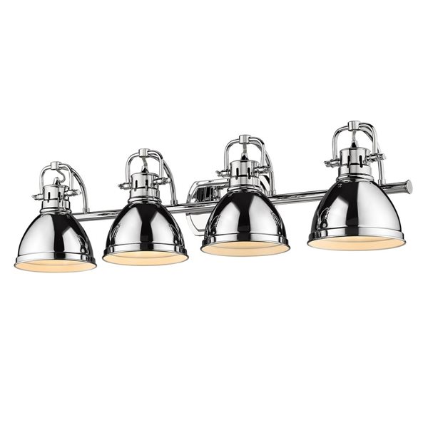 Golden Lighting Duncan Industrial Vanity Light - 4-Light - Chrome