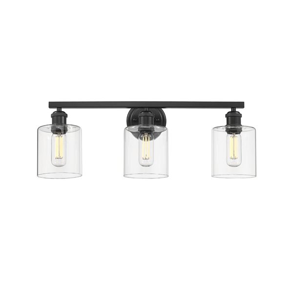 Golden Lighting Fisher Industrial Vanity Light - 3-Light - Matte Black