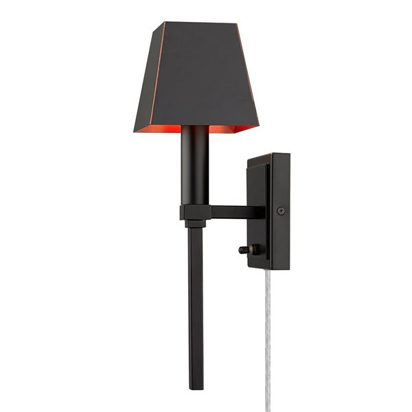 Golden Lighting Messina Traditional Wall Sconce - 1-Light - 4.75-in - Matte Black