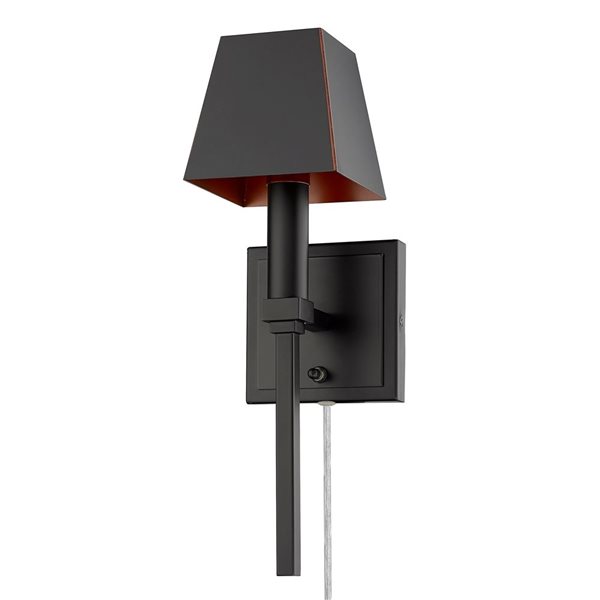 Golden Lighting Messina Traditional Wall Sconce - 1-Light - 4.75-in - Matte Black