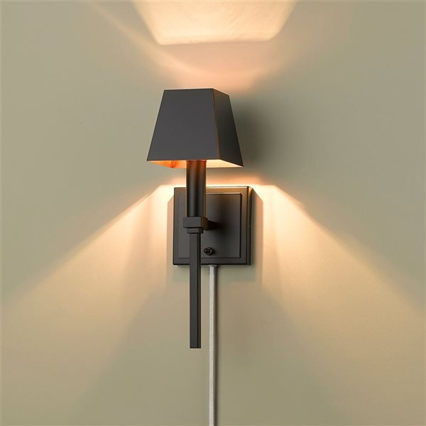 Golden Lighting Messina Traditional Wall Sconce - 1-Light - 4.75-in - Matte Black