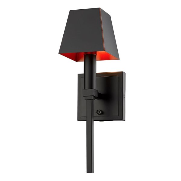 Golden Lighting Messina Traditional Wall Sconce - 1-Light - 4.75-in - Matte Black