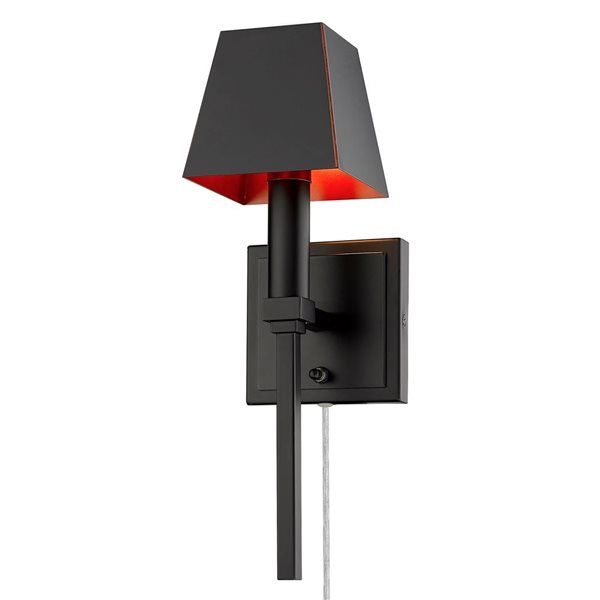 Golden Lighting Messina Traditional Wall Sconce - 1-Light - 4.75-in - Matte Black