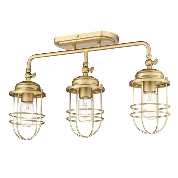 Golden Lighting Seaport Industrial Vanity Light - 3-Light - Brushed Champagne Bronze