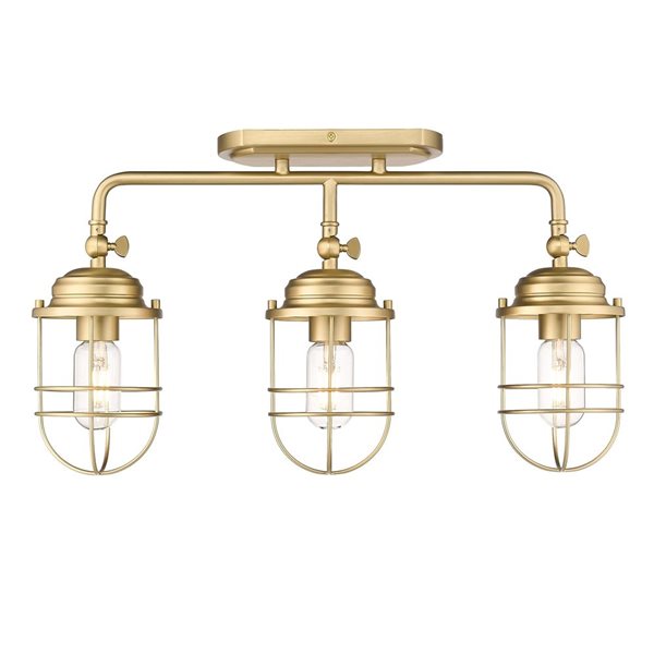 Golden Lighting Seaport Industrial Vanity Light - 3-Light - Brushed Champagne Bronze