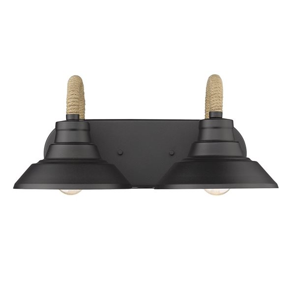 Golden Lighting Journey Industrial Vanity Light - 2-Light - Natural Black