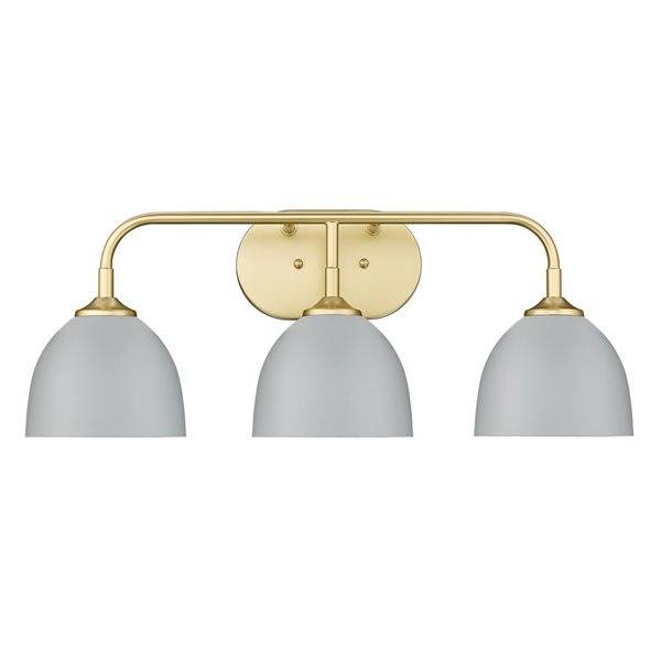 Golden Lighting Zoey Modern/Contemporary Vanity Light - 3-Light - Olympic Gold/Grey