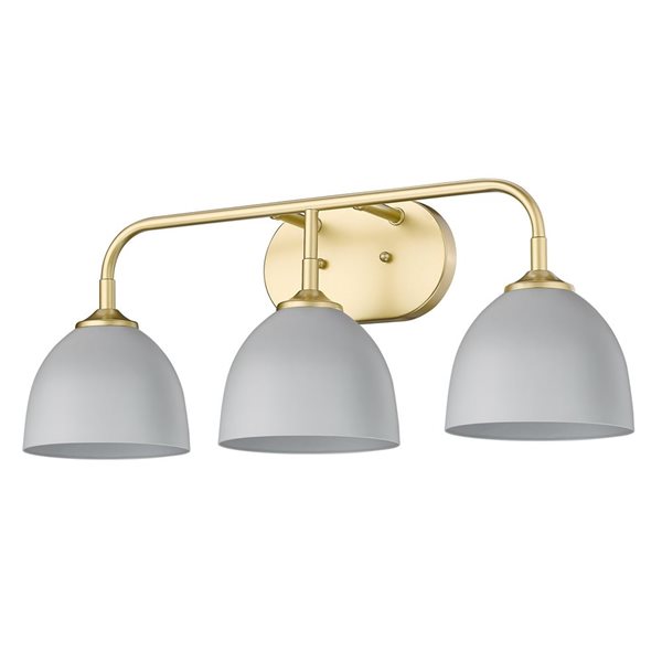 Golden Lighting Zoey Modern/Contemporary Vanity Light - 3-Light - Olympic Gold/Grey