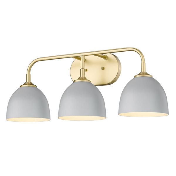 Golden Lighting Zoey Modern/Contemporary Vanity Light - 3-Light - Olympic Gold/Grey