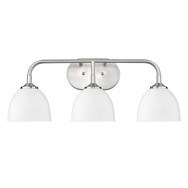 Golden Lighting Zoey Modern/Contemporary Vanity Light - 3-Light - Pewter/White