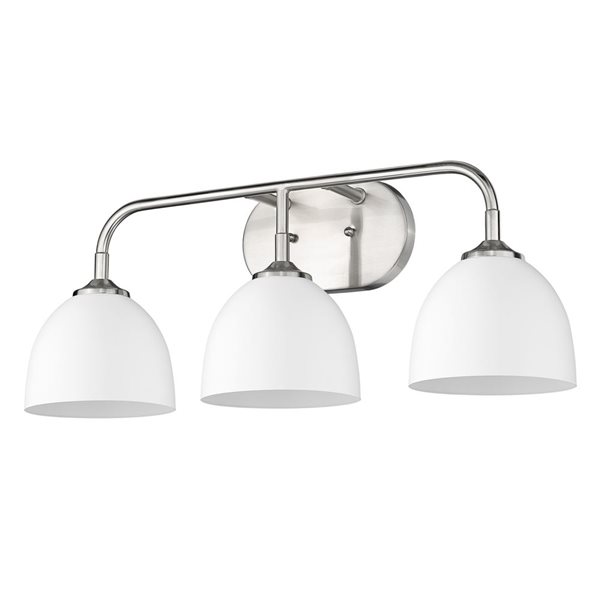 Golden Lighting Zoey Modern/Contemporary Vanity Light - 3-Light - Pewter/White