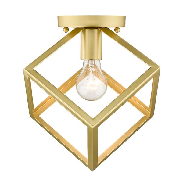 Golden Lighting Cassio Modern/Contemporary Flush Mount Light - 1-Light - 11.25-in - Olympic Gold