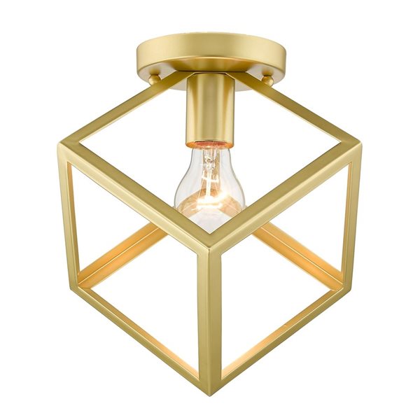 Golden Lighting Cassio Modern/Contemporary Flush Mount Light - 1-Light - 11.25-in - Olympic Gold