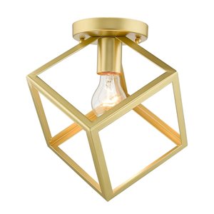 Golden Lighting Cassio Modern/Contemporary Flush Mount Light - 1-Light - 11.25-in - Olympic Gold