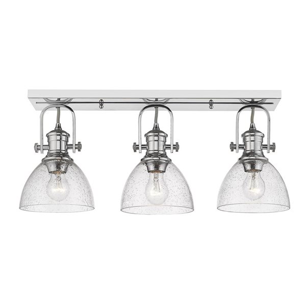 Golden Lighting Hines 3-Light  Semi Flush Mount - 25.13-in - Chrome