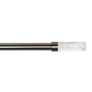 Tringle à rideaux avec embouts en acrylique en forme de bulle Crystale de Versailles Home Fashions, 72-144 po, nickel brossé