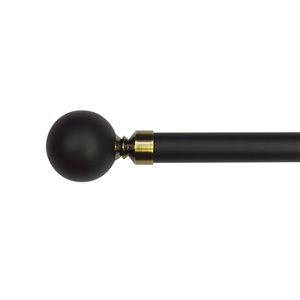 Tringle à rideaux simple avec embouts sphères Imperial Noir de Versailles Home Fashions, 72-144 po, noir/or