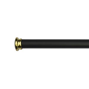 Tringle à rideaux simple avec embouts couronnes Imperial Noir de Versailles Home Fashions, 32-86 po, noir/or