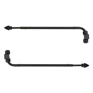Versailles Home Fashions Swing Arms 1/2-in diam. Swing Arm with Arrow Finial - 24-38-in - Black - Set of 2