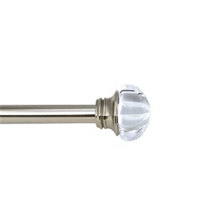 Versailles Home Fashions Imperial Regal Single Curtain Rod - 32-86-in - Brushed Nickel