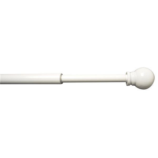 Versailles Home Fashions Swing Arms 1/2-in diam. Swing Arm With Ball Finial - 24-38-in - White - Set of 2