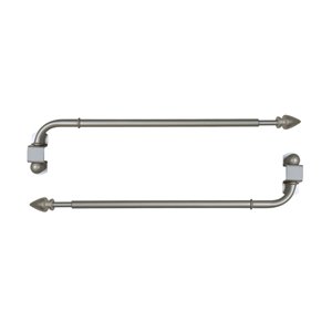 Versailles Home Fashions Swing Arms 1/2-in diam. Swing Arm with Arrow Finial - 14-24-in - Pewter - Steel - Set of 2