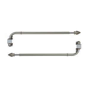 Versailles Home Fashions Swing Arms 1/2-in diam. Swing Arm with Arrow Finial - 14-24-in - Pewter - Set of 2