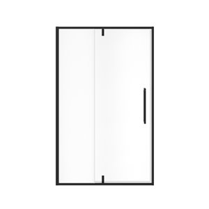 Porte de douche pivotante UpTown par MAAX noir mat de 76 po x 45 po à 47 po (verre transparent)