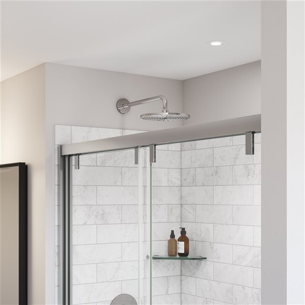 MAAX UpTown 76-in x 44-in to 47-in Chrome Sliding Shower Door (Clear Glass)