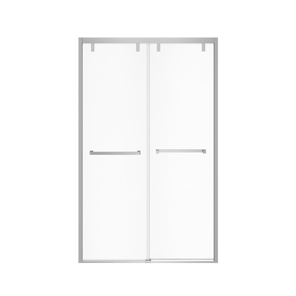 MAAX UpTown 76-in x 44-in to 47-in Chrome Sliding Shower Door (Clear Glass)