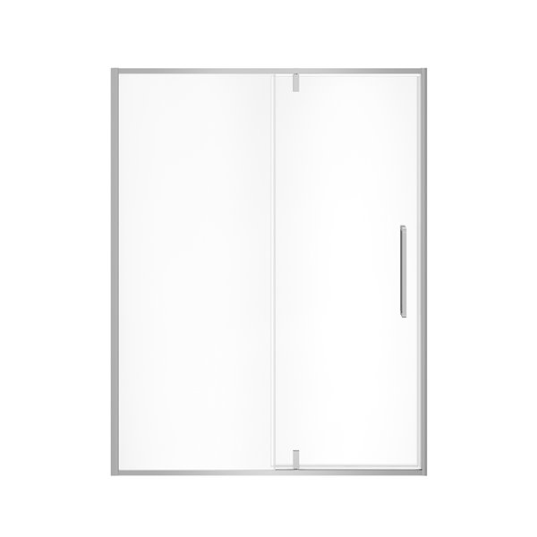 Porte de douche pivotante UpTown par MAAX chrome de 76 po x 57 po à 59 po (verre transparent)