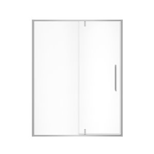 Porte de douche pivotante UpTown par MAAX chrome de 76 po x 57 po à 59 po (verre transparent)