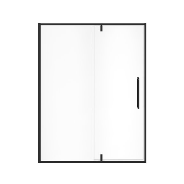 MAAX UpTown 76-in x 57-in to 59-in Matte Black Pivot Shower Door and 8-mm Clear Glass