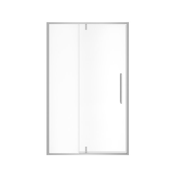 MAAX UpTown 76-in x 45-in to 47-in Chrome Pivot Shower Door (Clear Glass)