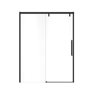 Porte de douche coulissante UpTown par MAAX noir mat de 76 po x 56 po à 59 po et verre transparent 8 mm