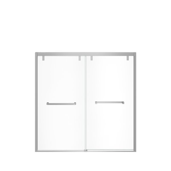 MAAX UpTown 58-in x 56-in to 59-in Chrome Sliding Bathtub Door (Clear Glass)