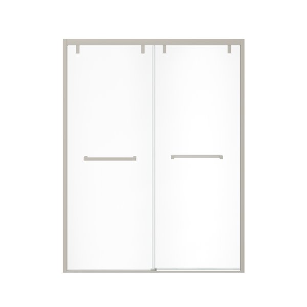 MAAX UpTown Brushed Nickel 76-in x 56-in to 59-in Sliding Shower Door ...