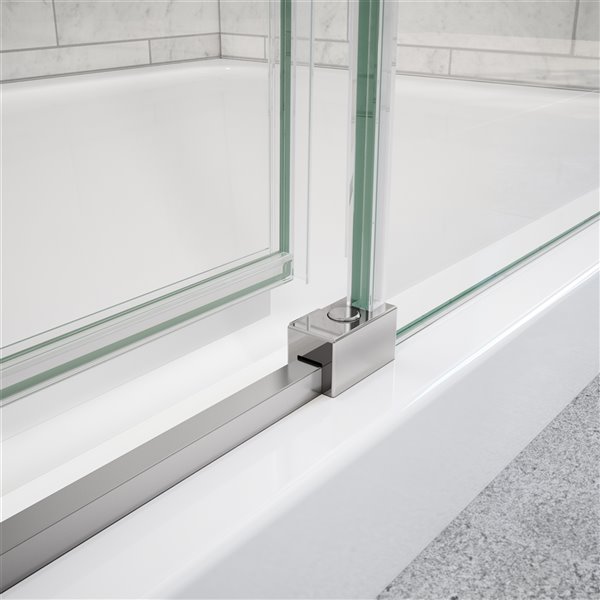 Porte de douche coulissante UpTown de MAAX chrome de 76 po x 44 po à 47 po (verre transparent)