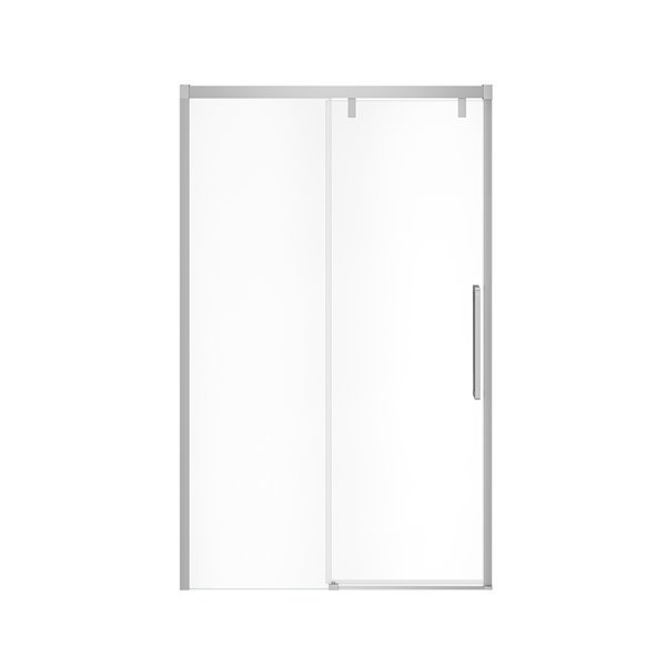 Porte de douche coulissante UpTown de MAAX chrome de 76 po x 44 po à 47 po (verre transparent)