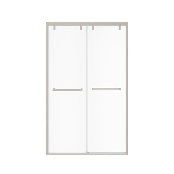 MAAX UpTown Brushed Nickel 76-in x 44-in to 47-in Sliding Shower Door ...