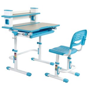United Canada Einstein Modern Contemporary Adjustable Desk - 22-in - Blue Matte