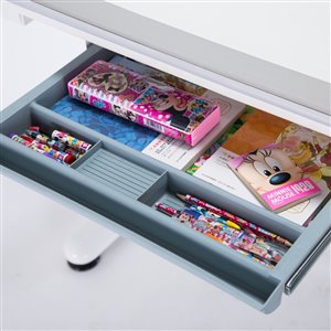 Bureau Plato d'United Canada moderne contemporain ajustable, 38 po, gris mat