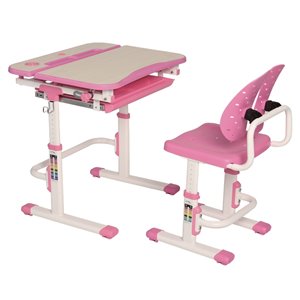 United Canada Galileo Modern Contemporary Adjustable Desk - 27-in - Pink Matte