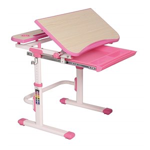 Bureau Galileo d'United Canada moderne contemporain ajustable, 27 po, rose mat