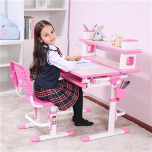 Bureau Einstein d'United Canada moderne contemporain ajustable, 22 po, rose mat