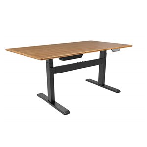 Table pour bureau d'United Canada moderne contemporain ajustable, 60 po, brun brillant