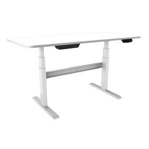 United Canada Bordeaux Modern Contemporary Adjustable Desk - 60-in - White Matte Top