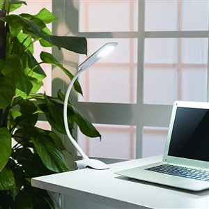 Lampe de bureau à pince pour enfants d'United Canada, blanc