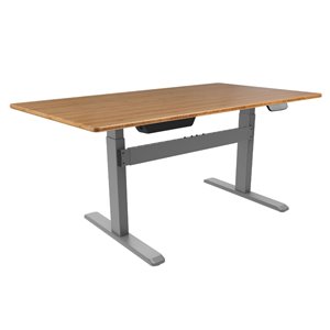 United Canada Bordeaux Modern Contemporary Adjustable Desk - 60-in - Brown/Tan