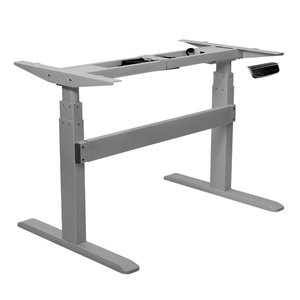 United Canada Bordeaux Modern Contemporary Adjustable Desk - 65-in - Silver Matte